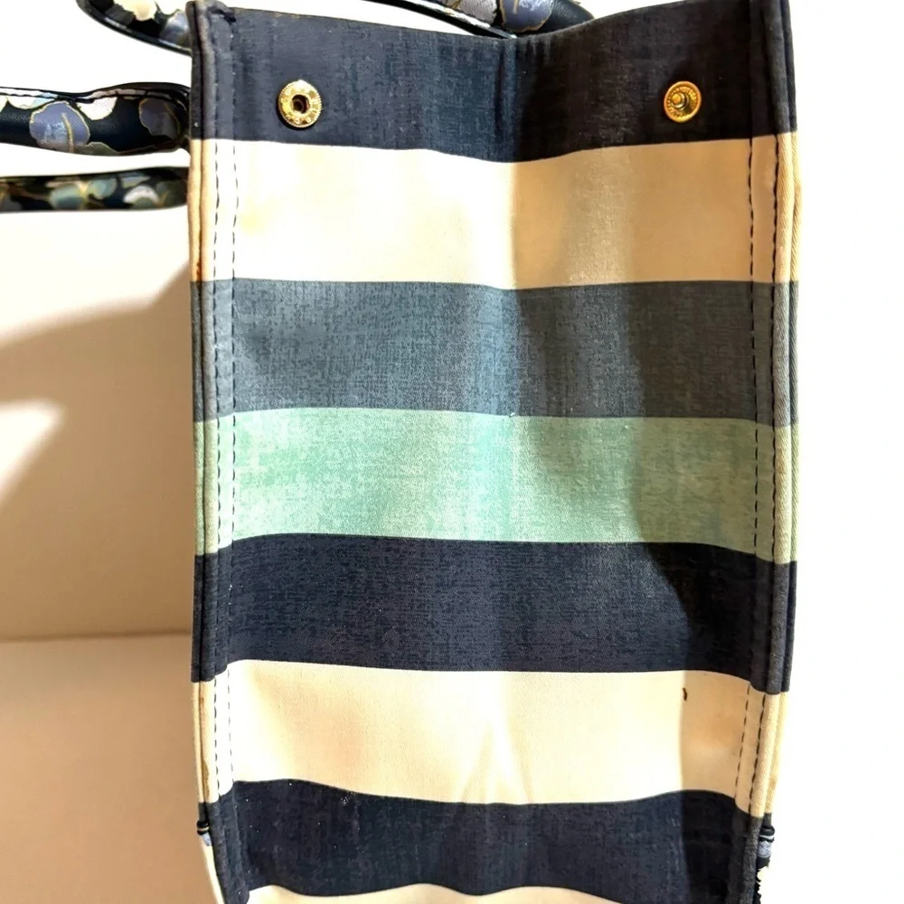 Tory Burch Black and Cream Tote Bag with Structured Design